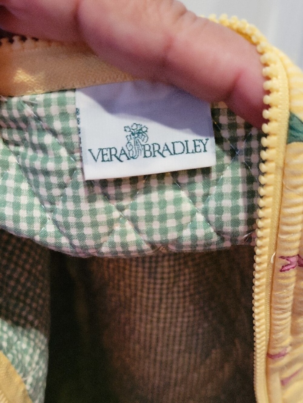 Vera Bradley Very Large Yellow Quilted Tote Bag - Picture 5 of 8